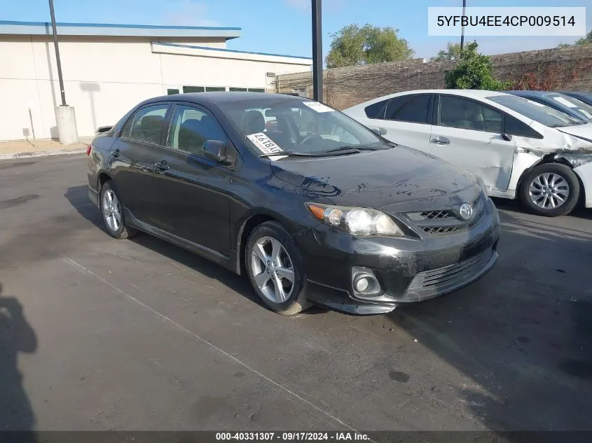 2012 Toyota Corolla S VIN: 5YFBU4EE4CP009514 Lot: 40331307