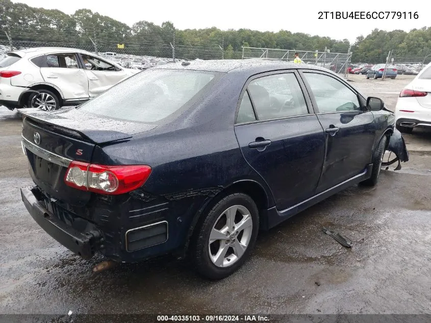 2012 Toyota Corolla S VIN: 2T1BU4EE6CC779116 Lot: 40335103