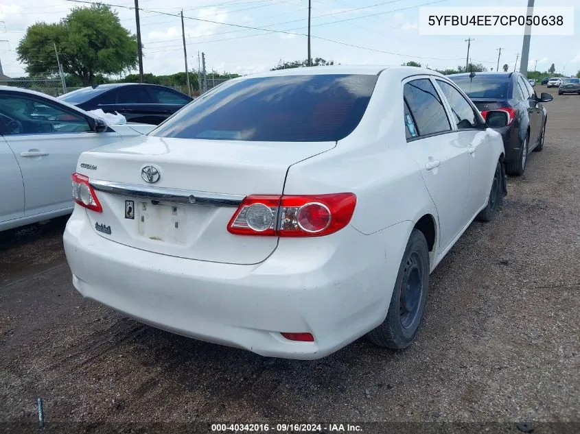 2012 Toyota Corolla L VIN: 5YFBU4EE7CP050638 Lot: 40342016