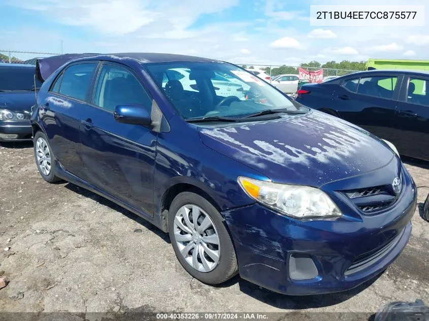 2012 Toyota Corolla Le VIN: 2T1BU4EE7CC875577 Lot: 40353226