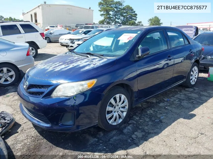 2012 Toyota Corolla Le VIN: 2T1BU4EE7CC875577 Lot: 40353226