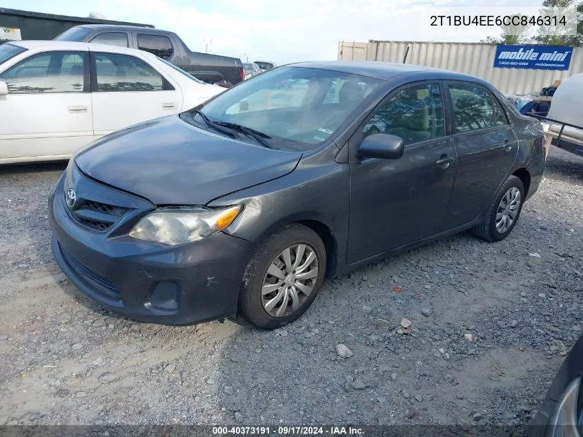 2012 Toyota Corolla Le VIN: 2T1BU4EE6CC846314 Lot: 40373191