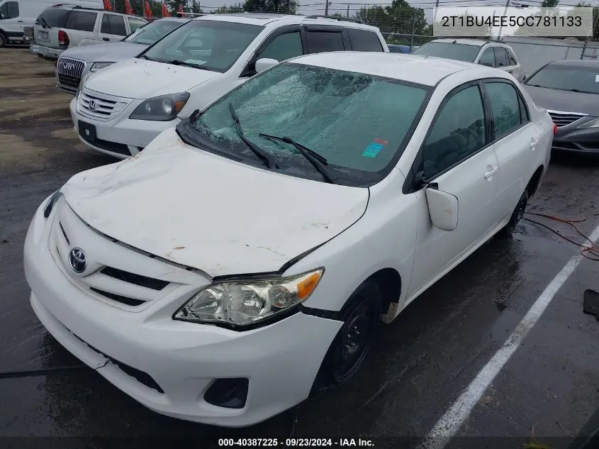 2012 Toyota Corolla Le VIN: 2T1BU4EE5CC781133 Lot: 40387225