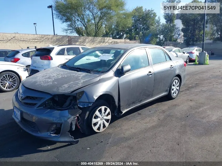 2012 Toyota Corolla L VIN: 5YFBU4EE7CP041549 Lot: 40415269