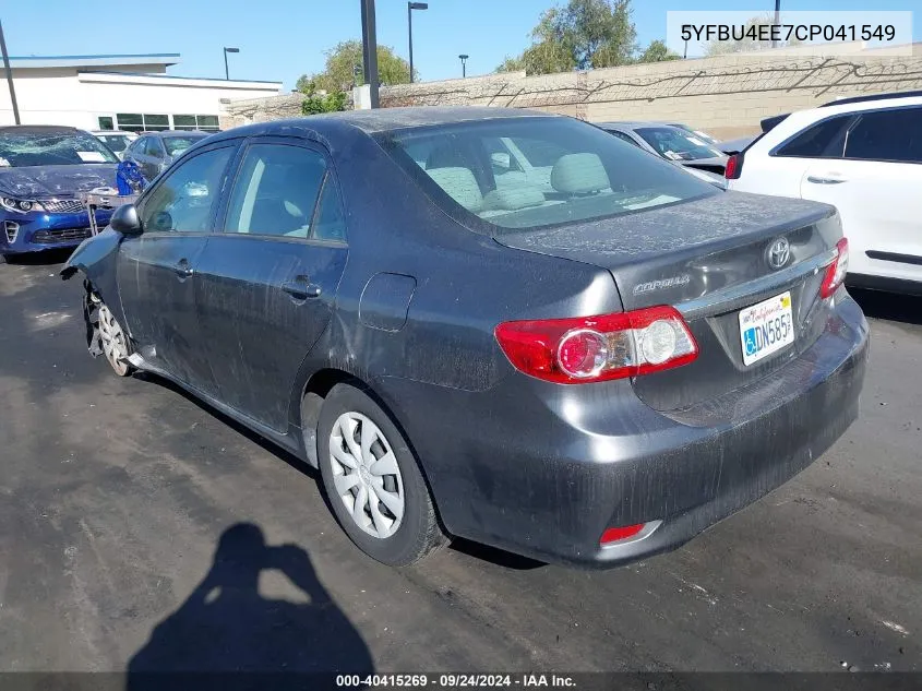 2012 Toyota Corolla L VIN: 5YFBU4EE7CP041549 Lot: 40415269