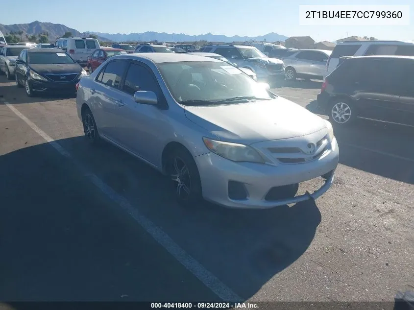 2012 Toyota Corolla Le VIN: 2T1BU4EE7CC799360 Lot: 40418400