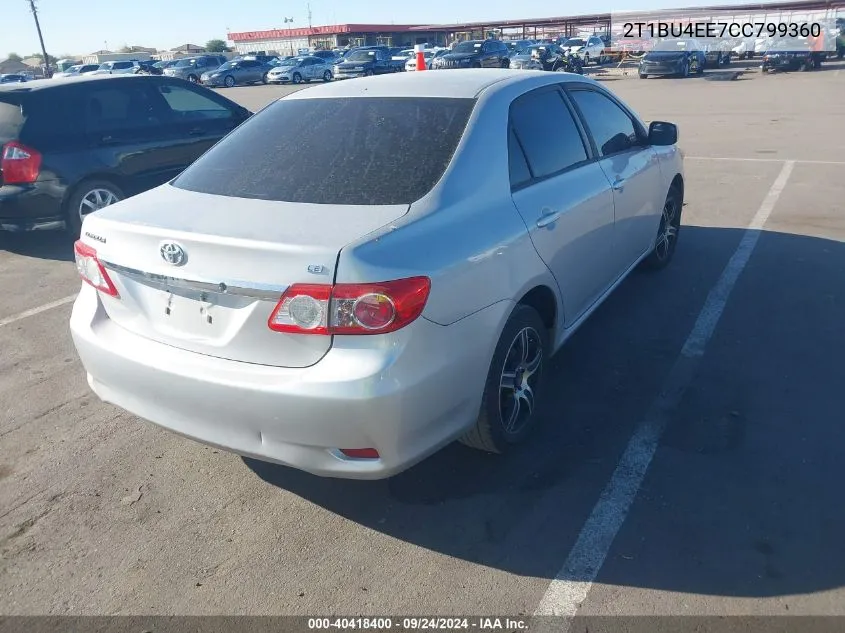 2012 Toyota Corolla Le VIN: 2T1BU4EE7CC799360 Lot: 40418400