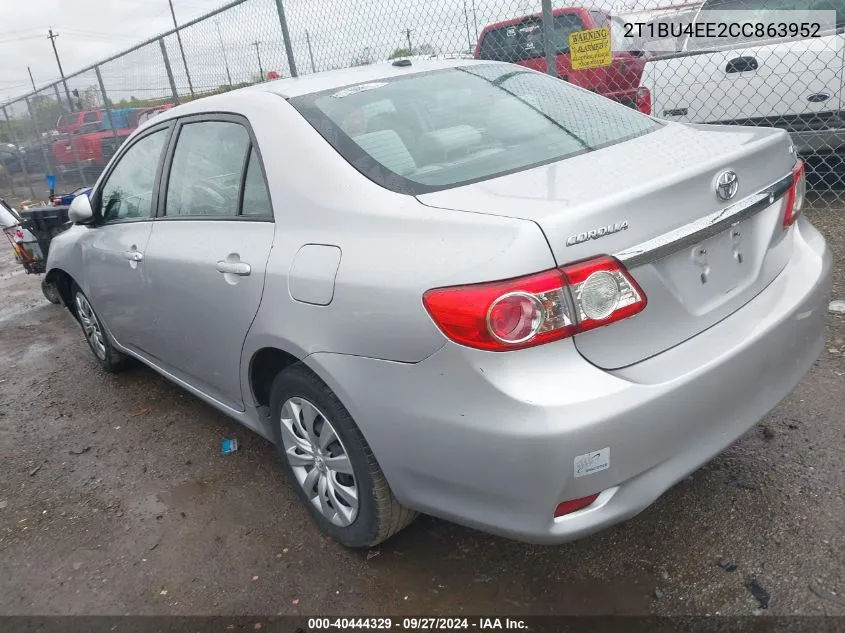 2012 Toyota Corolla Le VIN: 2T1BU4EE2CC863952 Lot: 40444329