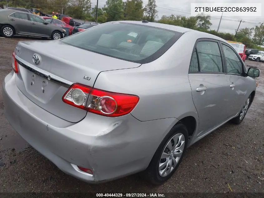 2012 Toyota Corolla Le VIN: 2T1BU4EE2CC863952 Lot: 40444329