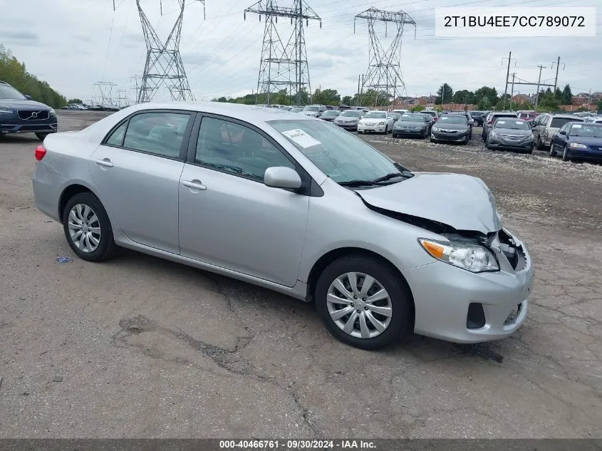 2012 Toyota Corolla Le VIN: 2T1BU4EE7CC789072 Lot: 40466761