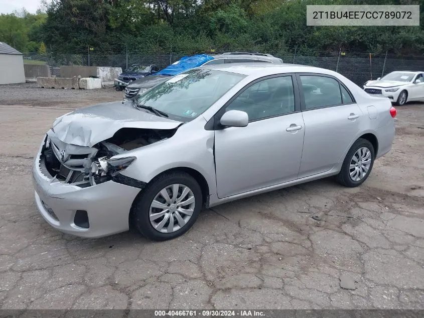 2012 Toyota Corolla Le VIN: 2T1BU4EE7CC789072 Lot: 40466761