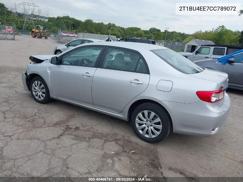 2012 Toyota Corolla Le VIN: 2T1BU4EE7CC789072 Lot: 40466761