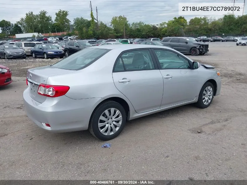 2012 Toyota Corolla Le VIN: 2T1BU4EE7CC789072 Lot: 40466761