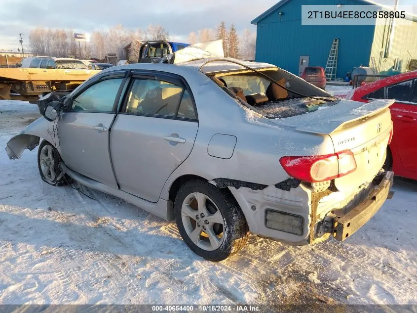 2012 Toyota Corolla S VIN: 2T1BU4EE8CC858805 Lot: 40654400