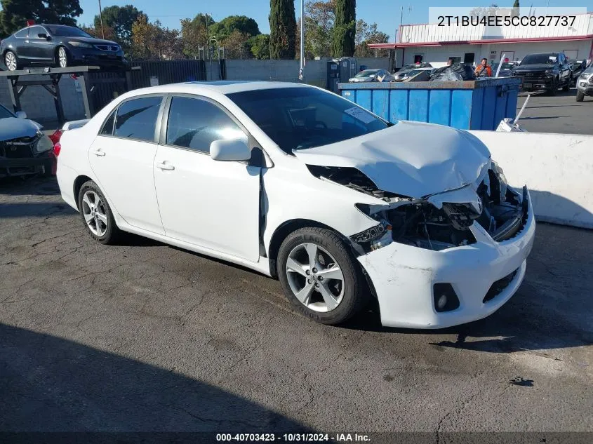 2012 Toyota Corolla Le VIN: 2T1BU4EE5CC827737 Lot: 40703423