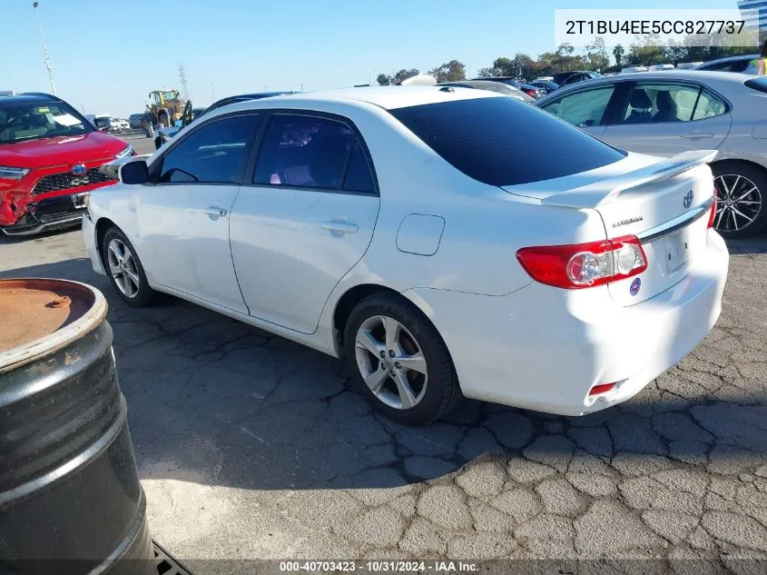 2012 Toyota Corolla Le VIN: 2T1BU4EE5CC827737 Lot: 40703423