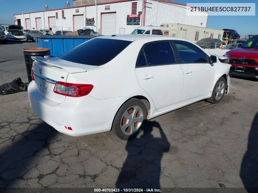 2012 Toyota Corolla Le VIN: 2T1BU4EE5CC827737 Lot: 40703423