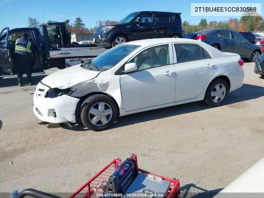 2012 Toyota Corolla L VIN: 2T1BU4EE1CC830568 Lot: 40708605