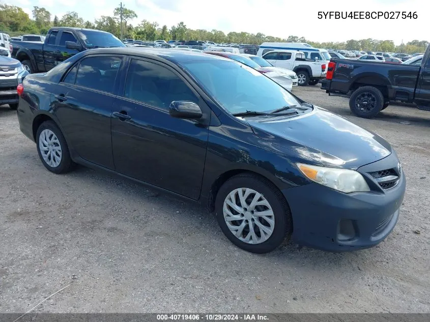 2012 Toyota Corolla Le VIN: 5YFBU4EE8CP027546 Lot: 40719406