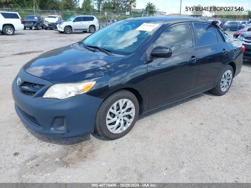 2012 Toyota Corolla Le VIN: 5YFBU4EE8CP027546 Lot: 40719406