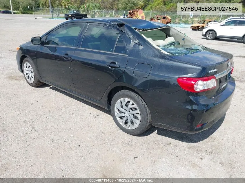 2012 Toyota Corolla Le VIN: 5YFBU4EE8CP027546 Lot: 40719406