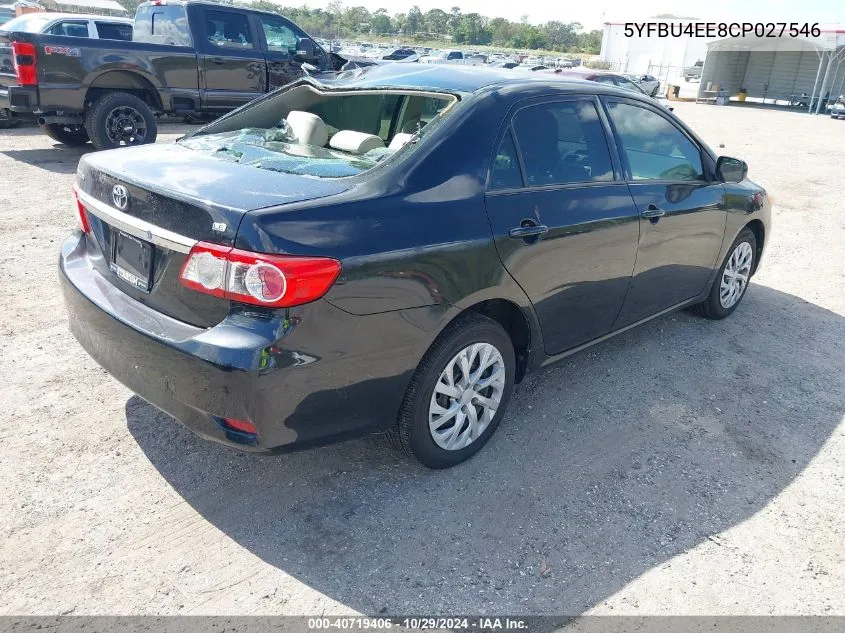 2012 Toyota Corolla Le VIN: 5YFBU4EE8CP027546 Lot: 40719406