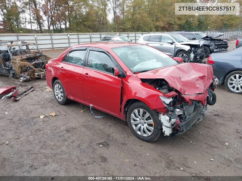 2012 Toyota Corolla Le VIN: 2T1BU4EE9CC857517 Lot: 40734165