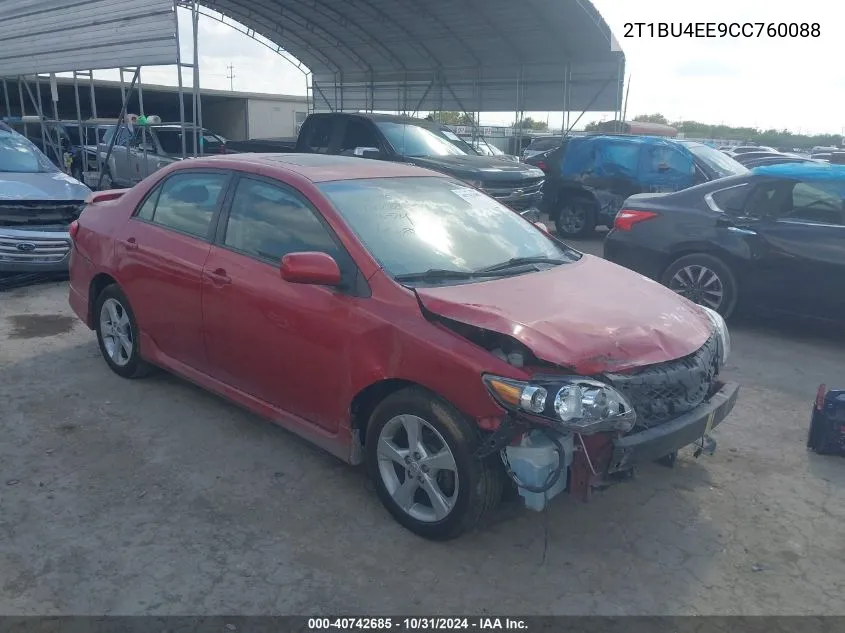 2012 Toyota Corolla S VIN: 2T1BU4EE9CC760088 Lot: 40742685