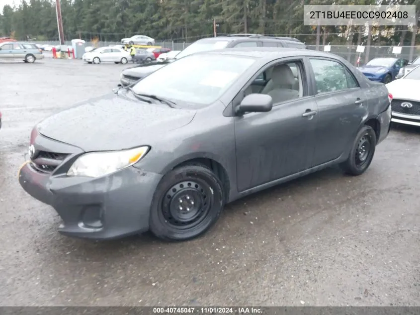 2T1BU4EE0CC902408 2012 Toyota Corolla Le