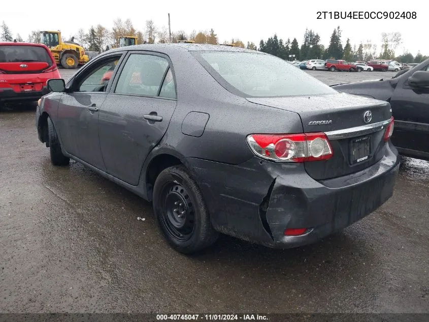 2T1BU4EE0CC902408 2012 Toyota Corolla Le