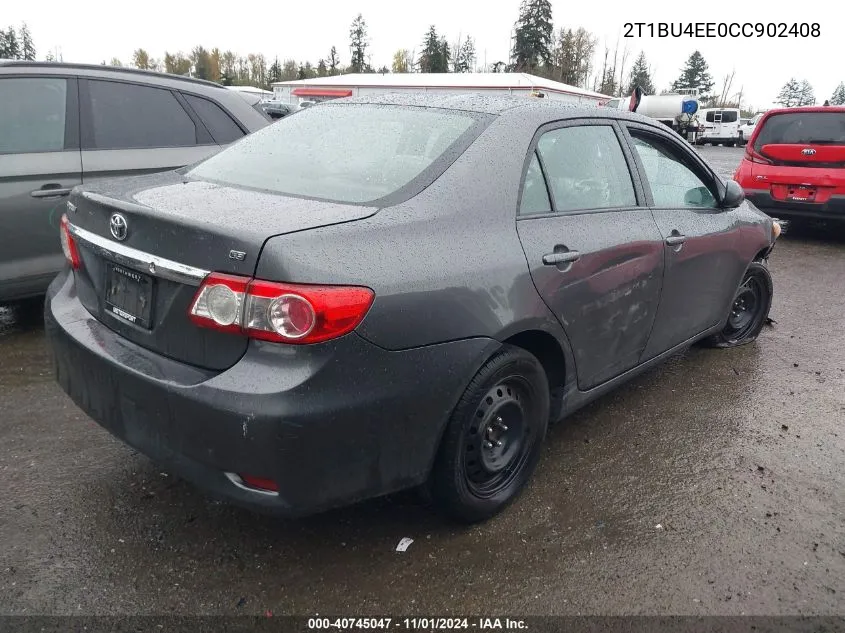 2T1BU4EE0CC902408 2012 Toyota Corolla Le