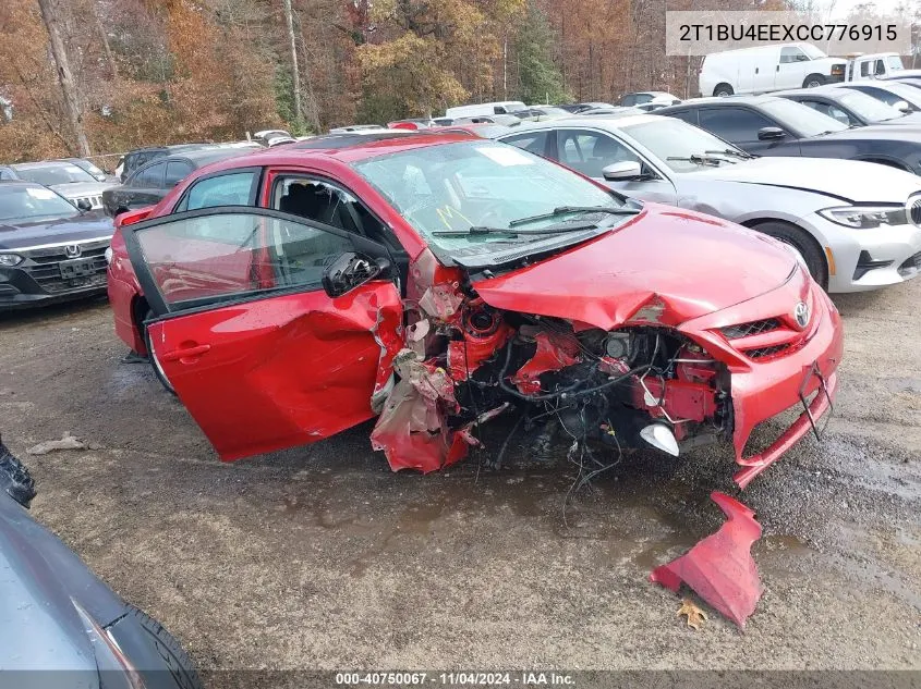 2012 Toyota Corolla S/Le VIN: 2T1BU4EEXCC776915 Lot: 40750067