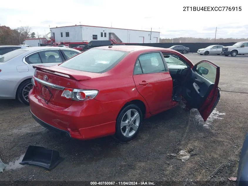 2T1BU4EEXCC776915 2012 Toyota Corolla S/Le