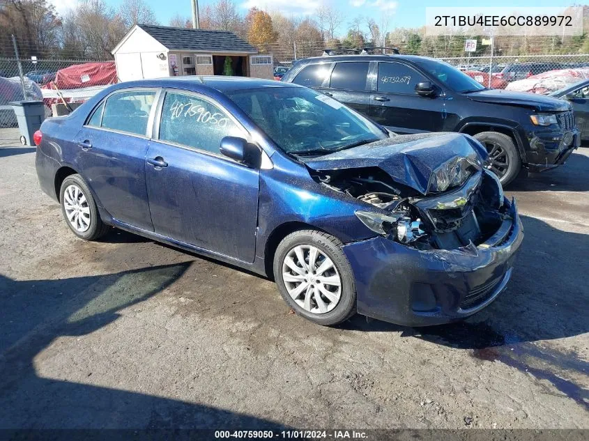 2012 Toyota Corolla Le VIN: 2T1BU4EE6CC889972 Lot: 40759050