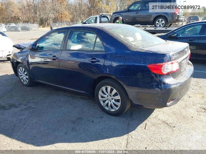 2012 Toyota Corolla Le VIN: 2T1BU4EE6CC889972 Lot: 40759050