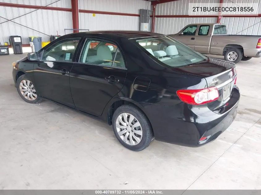 2012 Toyota Corolla Le VIN: 2T1BU4EE0CC818556 Lot: 40789732