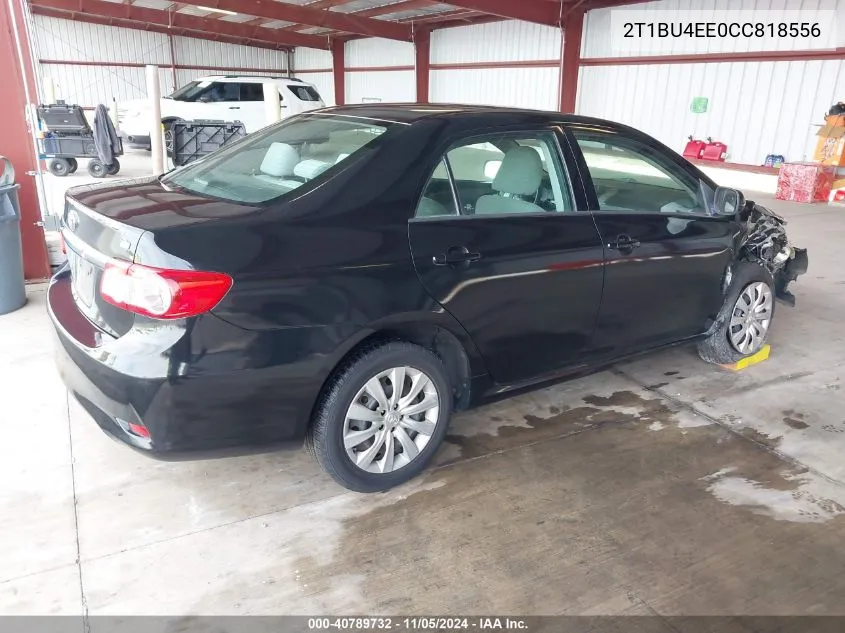 2012 Toyota Corolla Le VIN: 2T1BU4EE0CC818556 Lot: 40789732