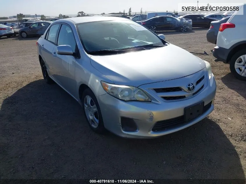 2012 Toyota Corolla Le VIN: 5YFBU4EE9CP050558 Lot: 40791610