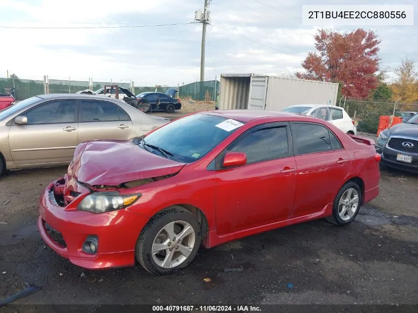 2012 Toyota Corolla S VIN: 2T1BU4EE2CC880556 Lot: 40791687