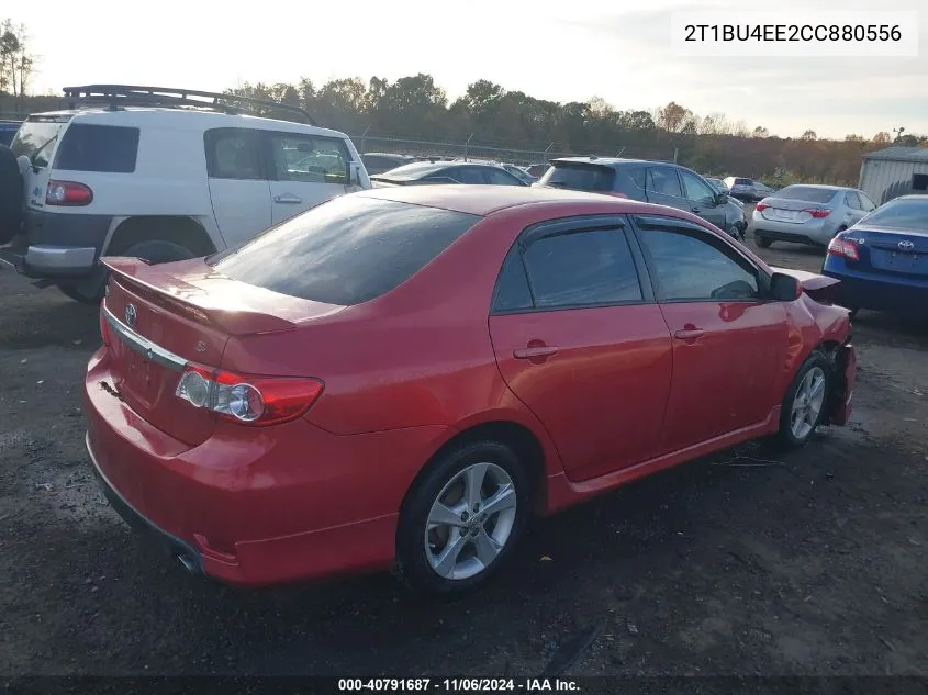 2012 Toyota Corolla S VIN: 2T1BU4EE2CC880556 Lot: 40791687