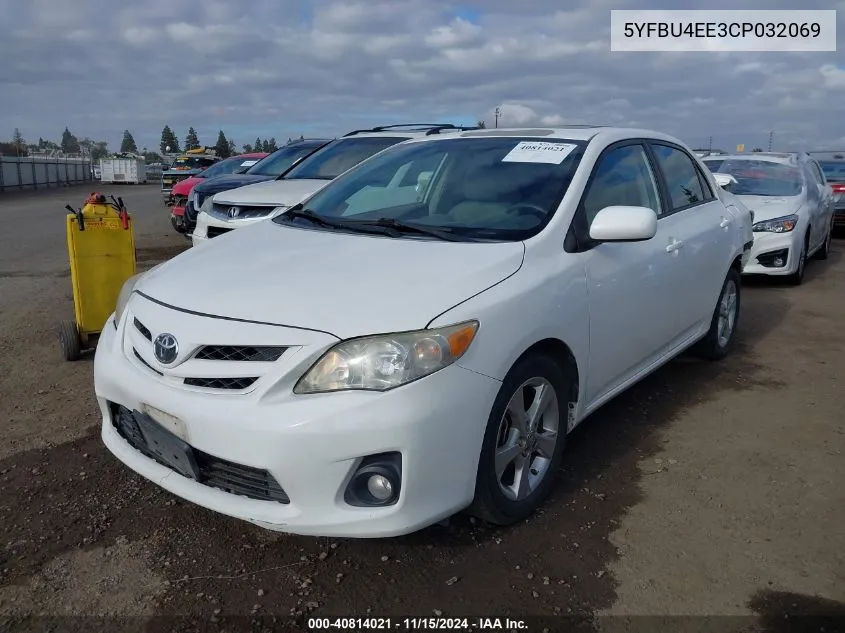 2012 Toyota Corolla Le VIN: 5YFBU4EE3CP032069 Lot: 40814021