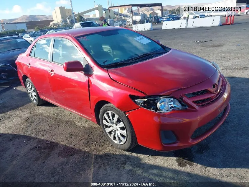 2012 Toyota Corolla Le VIN: 2T1BU4EE0CC828391 Lot: 40819107