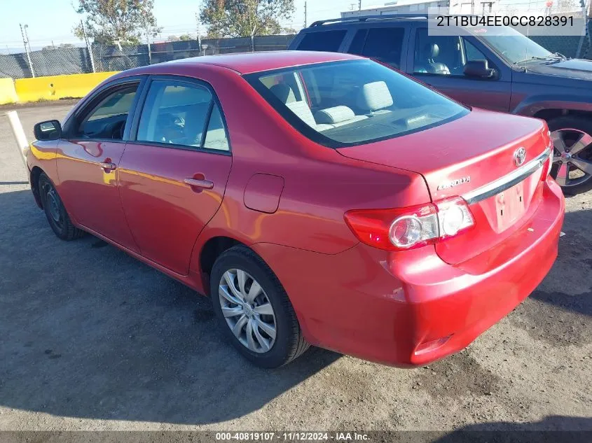 2012 Toyota Corolla Le VIN: 2T1BU4EE0CC828391 Lot: 40819107