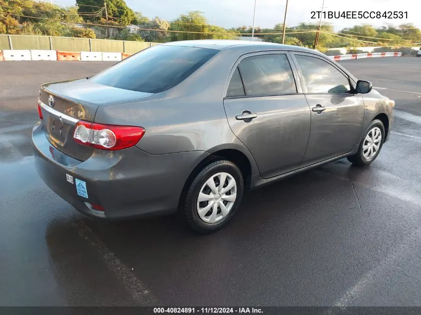 2012 Toyota Corolla L VIN: 2T1BU4EE5CC842531 Lot: 40824891