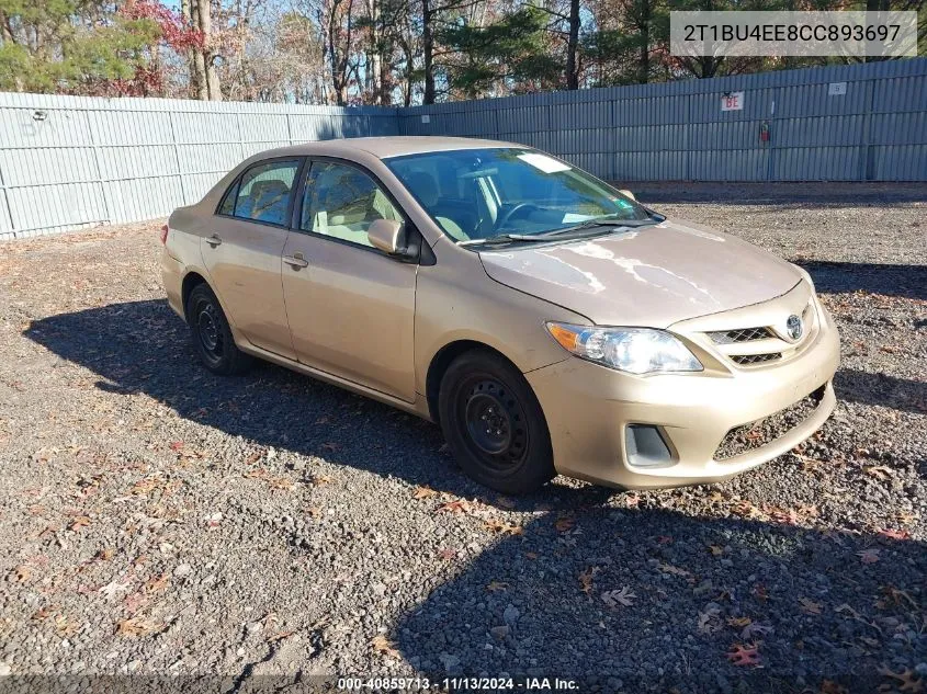 2012 Toyota Corolla Le VIN: 2T1BU4EE8CC893697 Lot: 40859713