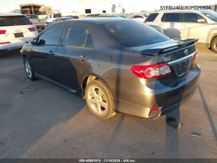 2012 Toyota Corolla S VIN: 5YFBU4EE3CP029804 Lot: 40861919