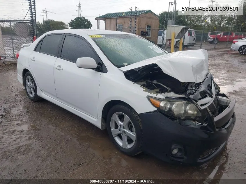 2012 Toyota Corolla S VIN: 5YFBU4EE2CP039501 Lot: 40883797