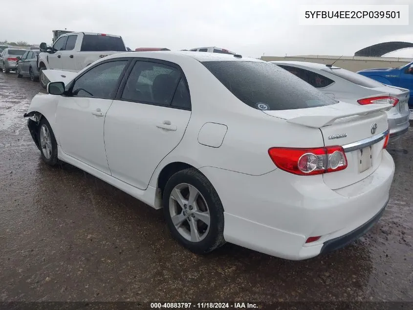 2012 Toyota Corolla S VIN: 5YFBU4EE2CP039501 Lot: 40883797