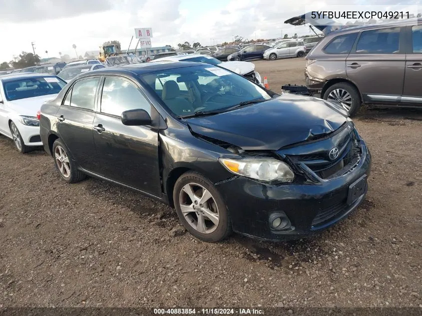 2012 Toyota Corolla Le VIN: 5YFBU4EEXCP049211 Lot: 40883854