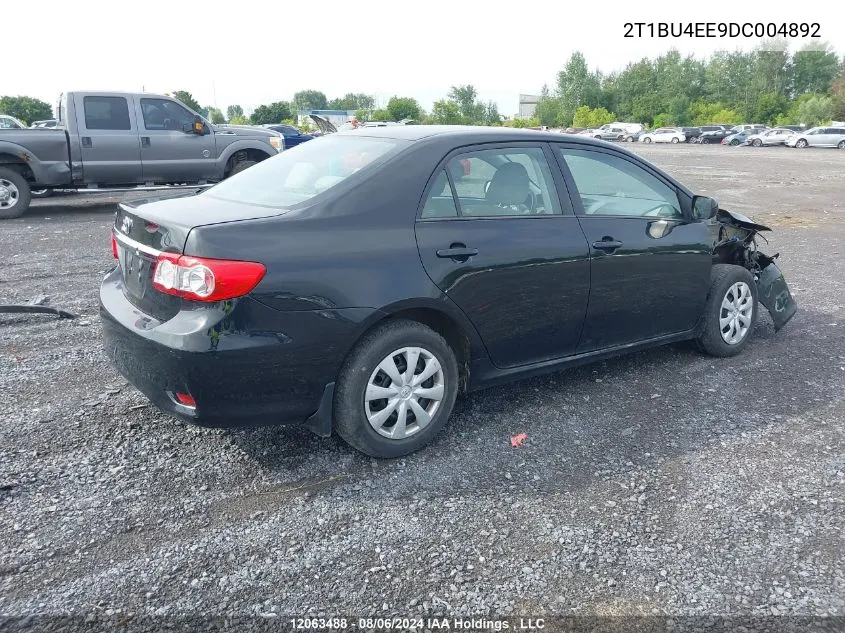 2013 Toyota Corolla S/Le VIN: 2T1BU4EE9DC004892 Lot: 12063488